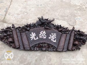 Bộ Cuấn thư câu đối khảm ốc đỏ - CTD101