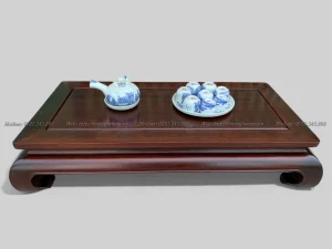 bàn uống trà kiểu trơn gỗ gụ